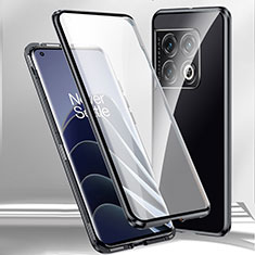 Luxury Aluminum Metal Frame Mirror Cover Case 360 Degrees P02 for OnePlus 11R 5G Black