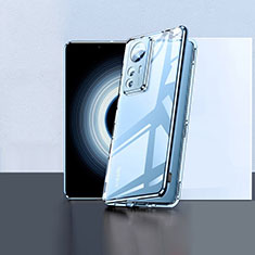 Luxury Aluminum Metal Frame Mirror Cover Case 360 Degrees P02 for Xiaomi Mi 12T 5G Blue