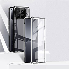 Luxury Aluminum Metal Frame Mirror Cover Case 360 Degrees P02 for Xiaomi Mi 13 Pro 5G Black