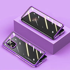 Luxury Aluminum Metal Frame Mirror Cover Case 360 Degrees P02 for Xiaomi Mix Fold 5G Purple