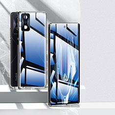 Luxury Aluminum Metal Frame Mirror Cover Case 360 Degrees P02 for Xiaomi Poco F4 GT 5G Black