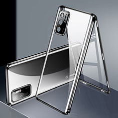 Luxury Aluminum Metal Frame Mirror Cover Case 360 Degrees P02 for Xiaomi POCO M3 Pro 5G Black