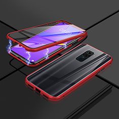 Luxury Aluminum Metal Frame Mirror Cover Case 360 Degrees P02 for Xiaomi Redmi 10X Pro 5G Red