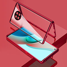 Luxury Aluminum Metal Frame Mirror Cover Case 360 Degrees P02 for Xiaomi Redmi Note 9T 5G Purple