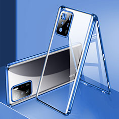 Luxury Aluminum Metal Frame Mirror Cover Case 360 Degrees P03 for Xiaomi Poco X3 GT 5G Blue