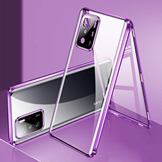 Luxury Aluminum Metal Frame Mirror Cover Case 360 Degrees P03 for Xiaomi Poco X3 GT 5G Purple