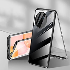 Luxury Aluminum Metal Frame Mirror Cover Case 360 Degrees P04 for OnePlus 11 5G Black