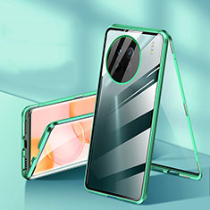 Luxury Aluminum Metal Frame Mirror Cover Case 360 Degrees P04 for OnePlus 11 5G Green