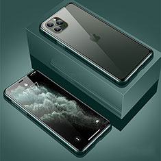 Luxury Aluminum Metal Frame Mirror Cover Case 360 Degrees T01 for Apple iPhone 11 Pro Green