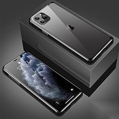 Luxury Aluminum Metal Frame Mirror Cover Case 360 Degrees T01 for Apple iPhone 11 Pro Max Black
