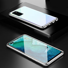 Luxury Aluminum Metal Frame Mirror Cover Case 360 Degrees T01 for Huawei Honor View 30 Pro 5G Silver