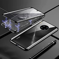 Luxury Aluminum Metal Frame Mirror Cover Case 360 Degrees T01 for Huawei Mate 30 5G Black