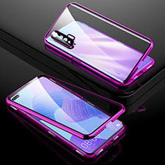Luxury Aluminum Metal Frame Mirror Cover Case 360 Degrees T01 for Huawei Nova 6 5G Purple