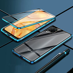 Luxury Aluminum Metal Frame Mirror Cover Case 360 Degrees T01 for Huawei Nova 6 SE Blue