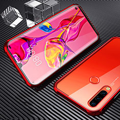 Luxury Aluminum Metal Frame Mirror Cover Case 360 Degrees T01 for Huawei P30 Lite New Edition Red