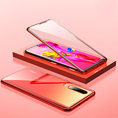 Luxury Aluminum Metal Frame Mirror Cover Case 360 Degrees T01 for Huawei P30 Red