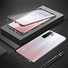 Luxury Aluminum Metal Frame Mirror Cover Case 360 Degrees T01 for Huawei P40 Lite 5G Black