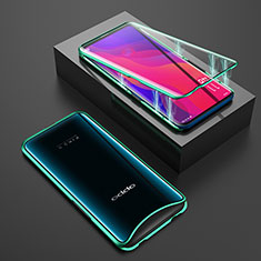 Luxury Aluminum Metal Frame Mirror Cover Case 360 Degrees T01 for Oppo Find X Green