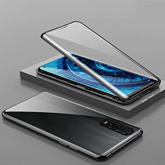 Luxury Aluminum Metal Frame Mirror Cover Case 360 Degrees T01 for Oppo Find X2 Black