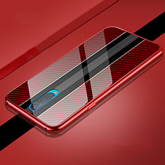 Luxury Aluminum Metal Frame Mirror Cover Case 360 Degrees T01 for Oppo RX17 Pro Red