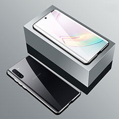 Luxury Aluminum Metal Frame Mirror Cover Case 360 Degrees T01 for Samsung Galaxy Note 10 Plus 5G Silver