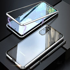 Luxury Aluminum Metal Frame Mirror Cover Case 360 Degrees T01 for Samsung Galaxy S20 5G Silver