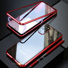 Luxury Aluminum Metal Frame Mirror Cover Case 360 Degrees T01 for Samsung Galaxy S20 Plus 5G Red