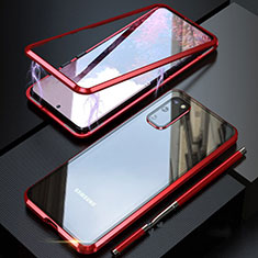 Luxury Aluminum Metal Frame Mirror Cover Case 360 Degrees T01 for Samsung Galaxy S20 Red