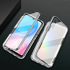 Luxury Aluminum Metal Frame Mirror Cover Case 360 Degrees T01 for Xiaomi Mi A3 Silver
