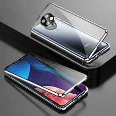 Luxury Aluminum Metal Frame Mirror Cover Case 360 Degrees T01 for Xiaomi Poco F2 Pro Silver