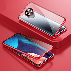 Luxury Aluminum Metal Frame Mirror Cover Case 360 Degrees T01 for Xiaomi Redmi K30 Pro 5G Red