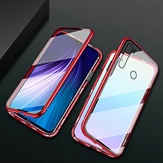 Luxury Aluminum Metal Frame Mirror Cover Case 360 Degrees T01 for Xiaomi Redmi Note 8 Red