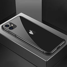 Luxury Aluminum Metal Frame Mirror Cover Case 360 Degrees T02 for Apple iPhone 11 Black