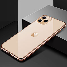 Luxury Aluminum Metal Frame Mirror Cover Case 360 Degrees T02 for Apple iPhone 11 Pro Gold