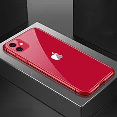 Luxury Aluminum Metal Frame Mirror Cover Case 360 Degrees T02 for Apple iPhone 11 Red