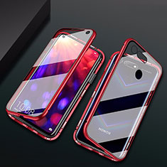 Luxury Aluminum Metal Frame Mirror Cover Case 360 Degrees T02 for Huawei Honor View 20 Red