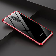 Luxury Aluminum Metal Frame Mirror Cover Case 360 Degrees T02 for Huawei Mate 20 Lite Red