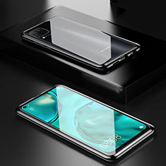Luxury Aluminum Metal Frame Mirror Cover Case 360 Degrees T02 for Huawei Nova 7i Black