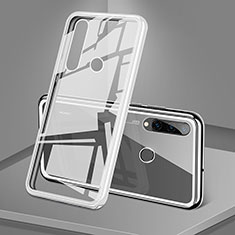 Luxury Aluminum Metal Frame Mirror Cover Case 360 Degrees T02 for Huawei P30 Lite White