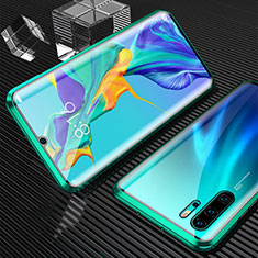 Luxury Aluminum Metal Frame Mirror Cover Case 360 Degrees T02 for Huawei P30 Pro New Edition Green