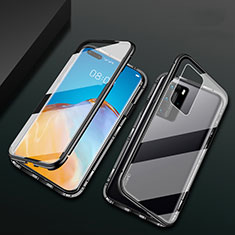 Luxury Aluminum Metal Frame Mirror Cover Case 360 Degrees T02 for Huawei P40 Pro Black