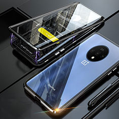 Luxury Aluminum Metal Frame Mirror Cover Case 360 Degrees T02 for OnePlus 7T Black