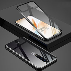 Luxury Aluminum Metal Frame Mirror Cover Case 360 Degrees T02 for OnePlus 8 Black