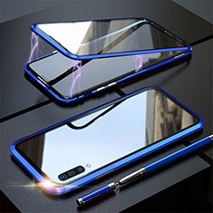 Luxury Aluminum Metal Frame Mirror Cover Case 360 Degrees T02 for Samsung Galaxy A70S Blue