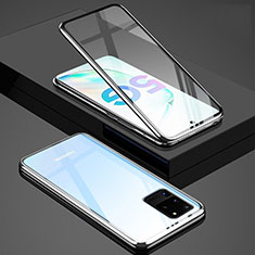 Luxury Aluminum Metal Frame Mirror Cover Case 360 Degrees T02 for Samsung Galaxy S20 Ultra 5G Silver