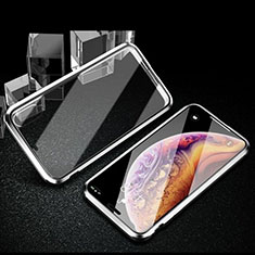 Luxury Aluminum Metal Frame Mirror Cover Case 360 Degrees T02 for Xiaomi Mi A3 Silver