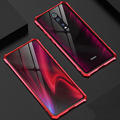Luxury Aluminum Metal Frame Mirror Cover Case 360 Degrees T02 for Xiaomi Redmi K20 Pro Red