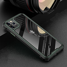 Luxury Aluminum Metal Frame Mirror Cover Case 360 Degrees T03 for Apple iPhone 11 Pro Max Green