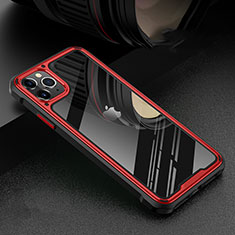 Luxury Aluminum Metal Frame Mirror Cover Case 360 Degrees T03 for Apple iPhone 11 Pro Max Red