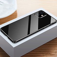 Luxury Aluminum Metal Frame Mirror Cover Case 360 Degrees T03 for Apple iPhone 12 Black